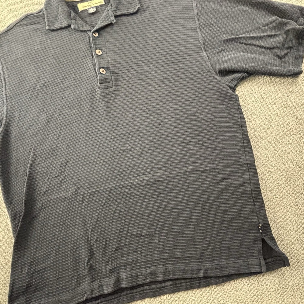 Tommy Bahama Polo Shirt Adult Large Black Short Sleeve Silk Blend Casual Men's - Picture 5 of 14